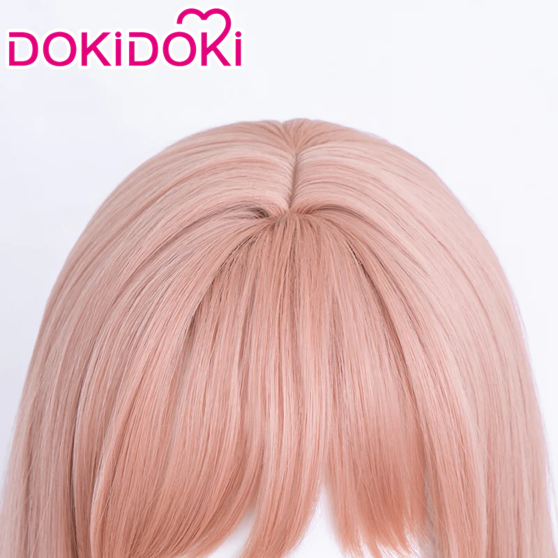 【Ready For Ship】DokiDoki Game Cosplay Wig Long Straight Pink Hair - Image 4