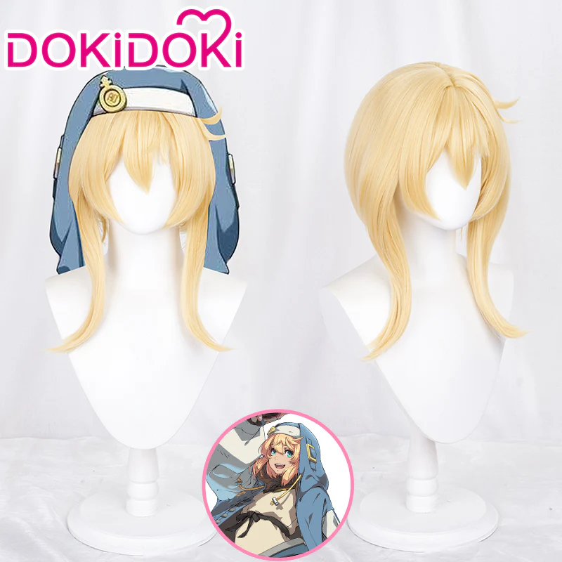 【Ready For Ship】DokiDoki Game Guilty Gear Cosplay Bridget Cosplay Wig Long Yellow