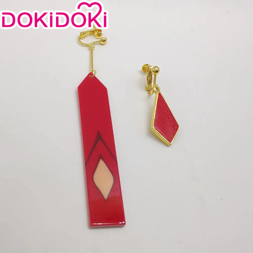 【Ready For Ship】DokiDoki Game Honkai: Star Rail Cosplay Blade Wig Long Straight Red & Blue  Hair/Wefts/ Earring - Image 7