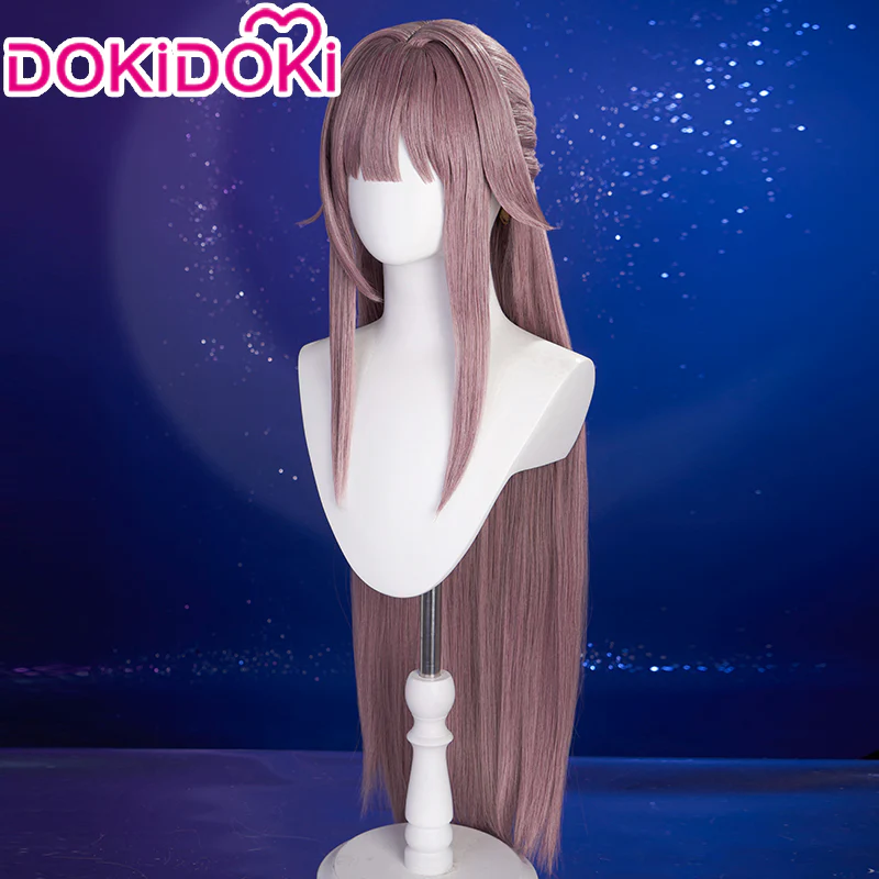 【Dark Ver.  Ready For Ship】DokiDoki Game Honkai: Star Rail Cosplay Herta Wig Long Straight Purple Pink Hair - Image 2