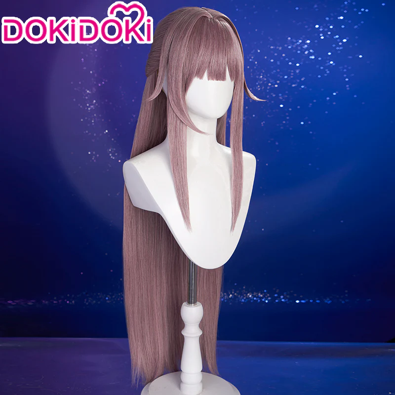 【Dark Ver.  Ready For Ship】DokiDoki Game Honkai: Star Rail Cosplay Herta Wig Long Straight Purple Pink Hair - Image 3