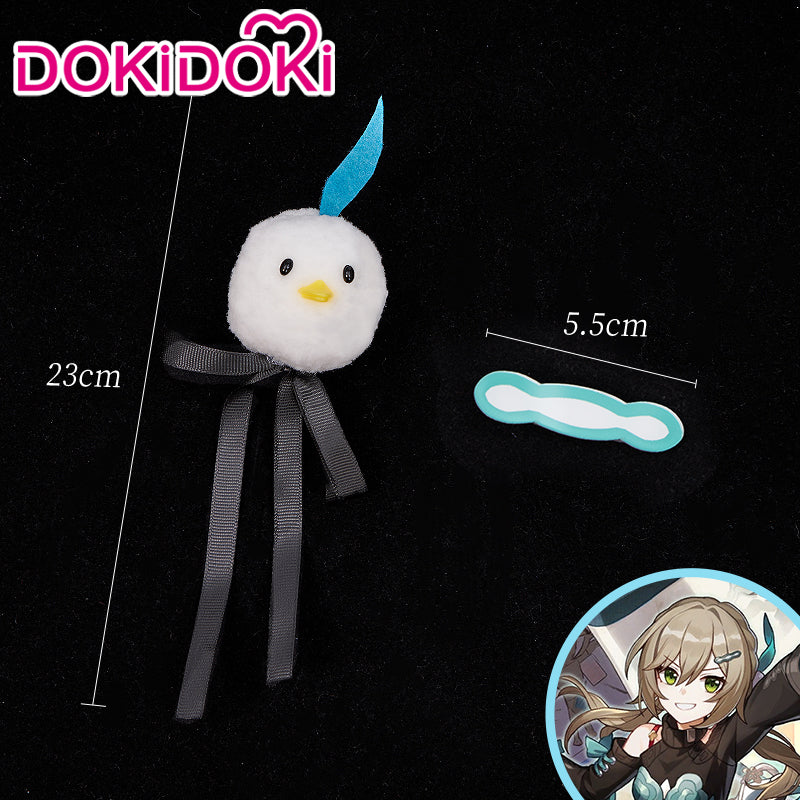 【Ready For Ship】DokiDoki Game Honkai: Star Rail Cosplay Qing Que Wig Long Straight Flaxen Hair / Hair Accessories Qingque - Image 6