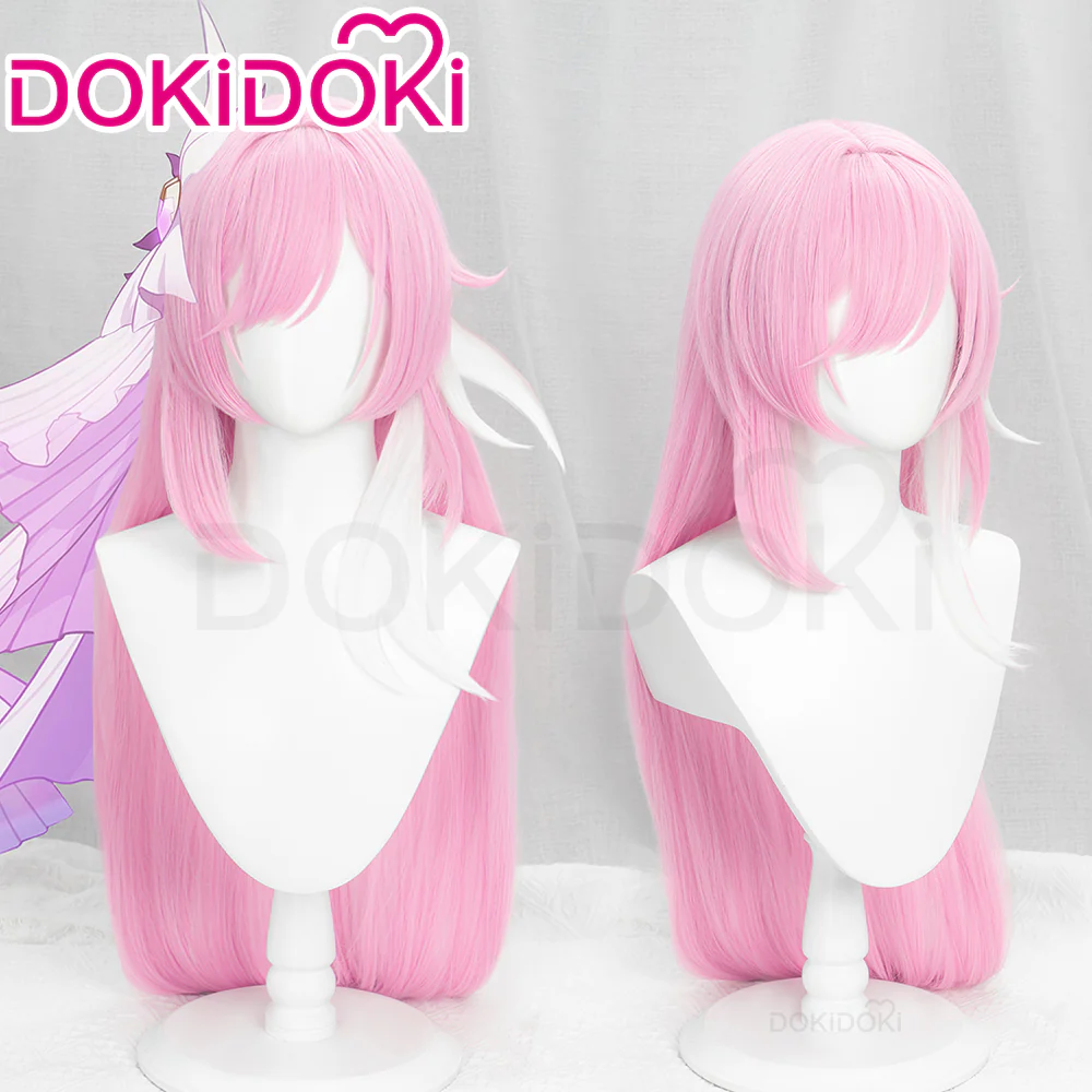 【Ready For Ship】DokiDoki Game Honkai Impact 3 Cosplay Elysia Cosplay Wig / Eyelashes Long Straight Pink Hair - Image 2