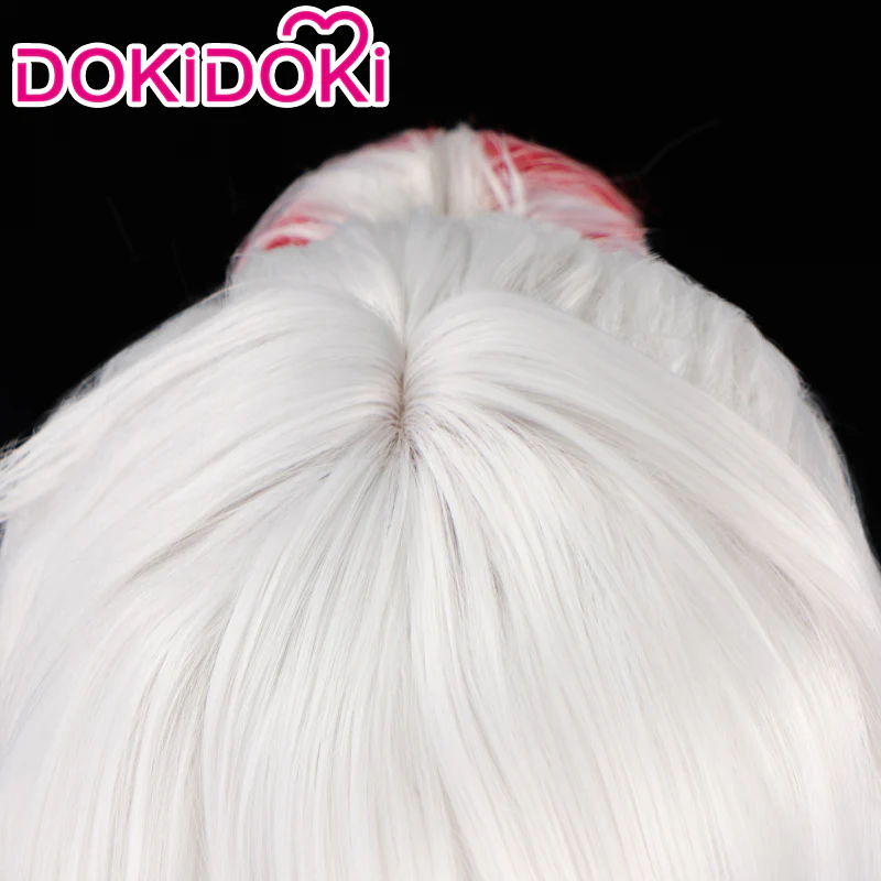 【Ready For Ship】DokiDoki Game Honkai Impact 3 Cosplay Herrscher of Flamescion Kiana Kaslana Cosplay Wig/ Earring Long White Red Ear Clip - Image 4