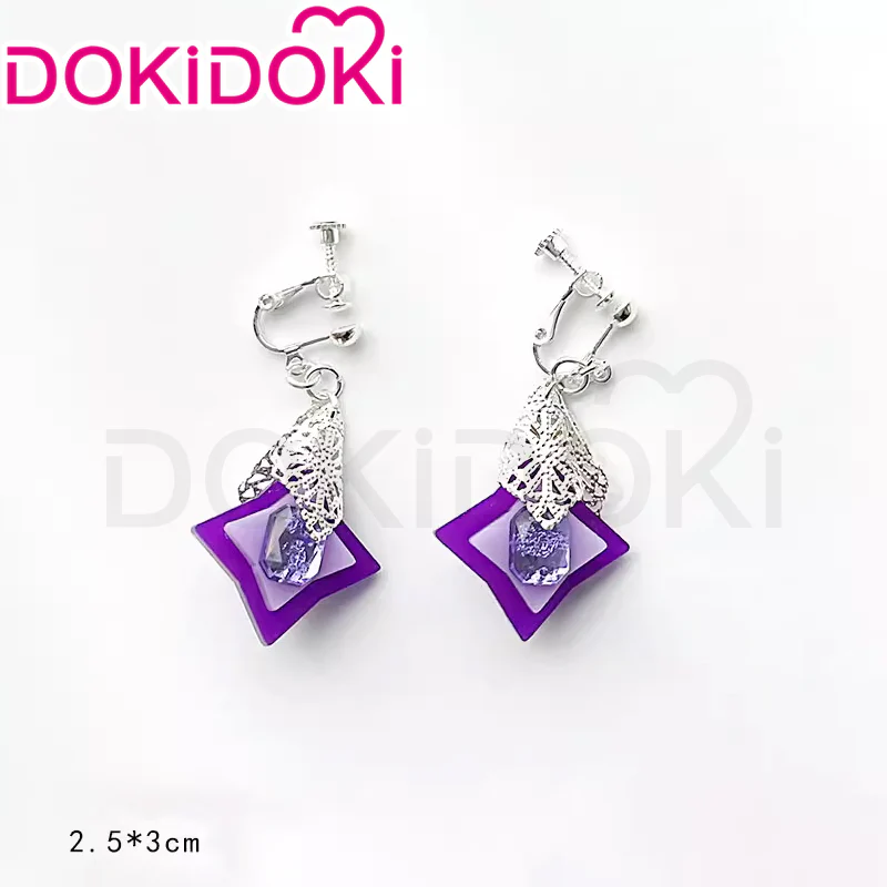 【Ready For Ship】DokiDoki Game Honkai Impact 3 Cosplay Herrscher Of Finality Kiana Kaslana Cosplay Wig/ Earring Long Straight Silver/Purple Gradient Hair Ear Clip - Image 5