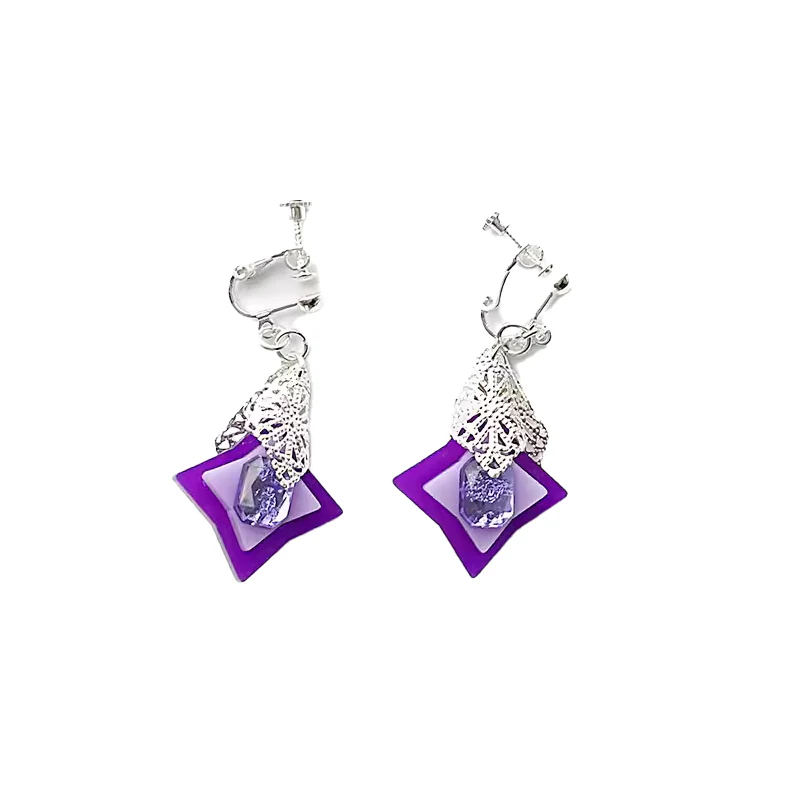 【Ready For Ship】DokiDoki Game Honkai Impact 3 Cosplay Herrscher Of Finality Kiana Kaslana Cosplay Wig/ Earring Long Straight Silver/Purple Gradient Hair Ear Clip - Image 6