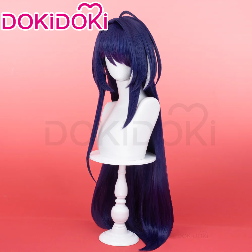 【Ready For Ship】DokiDoki Game Honkai: Star Rail Cosplay Acheron/ Second Form Wig Long Straight Purple/ Grey Gradient Hair/ Tattoo Stickers - Image 4
