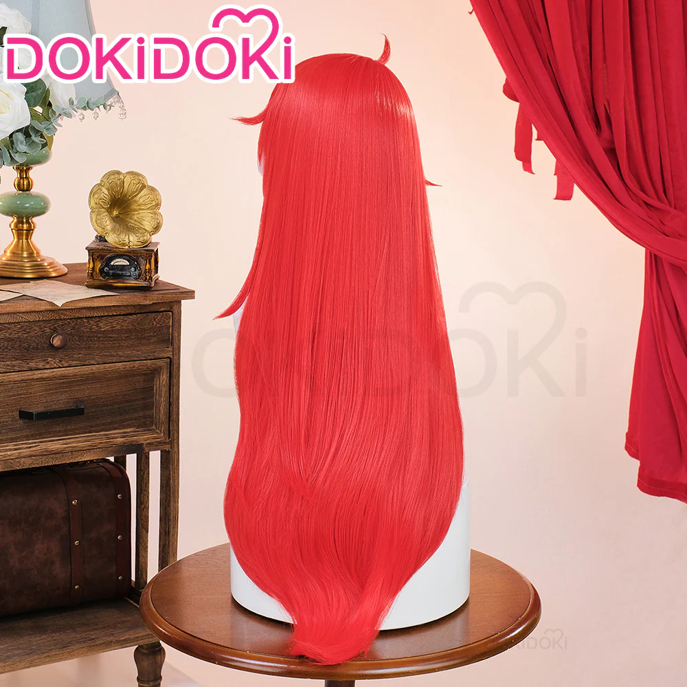 【Ready For Ship】DokiDoki Game Honkai: Star Rail Cosplay Argenti Wig Long Curly Red Hair / Earring / Cross - Image 5