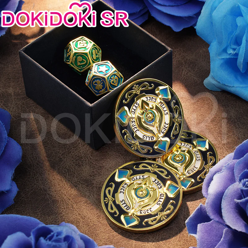 【Partially Ready For Ship】DokiDoki Game Honkai: Star Rail Cosplay Aventurine Bargaining Chip Props Accessory Coin / Dice