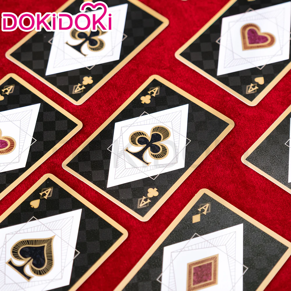 【Partially Ready For Ship】DokiDoki Game Honkai: Star Rail Cosplay Aventurine Wig / Ear Clip / Hat / Bracelet Short Straight Yellow Hair Shajin/ Tattoo Stickers / Glasses Sunglasses / Poker Prop - Image 14