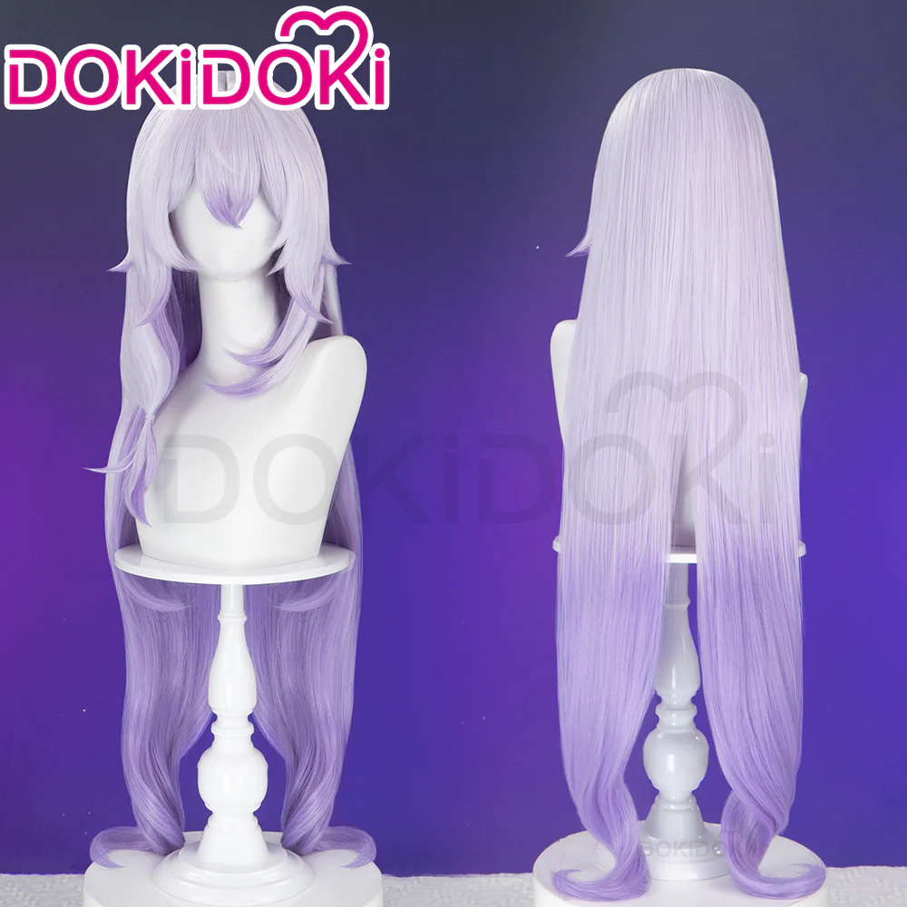 DokiDoki Game Honkai: Star Rail Cosplay Black Swan Wig Long White Purple Hair