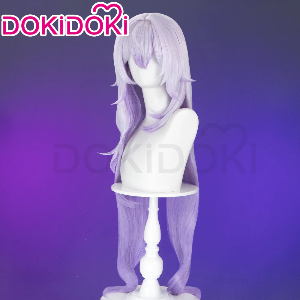 DokiDoki Game Honkai: Star Rail Cosplay Black Swan Wig Long White Purple Hair - Image 3