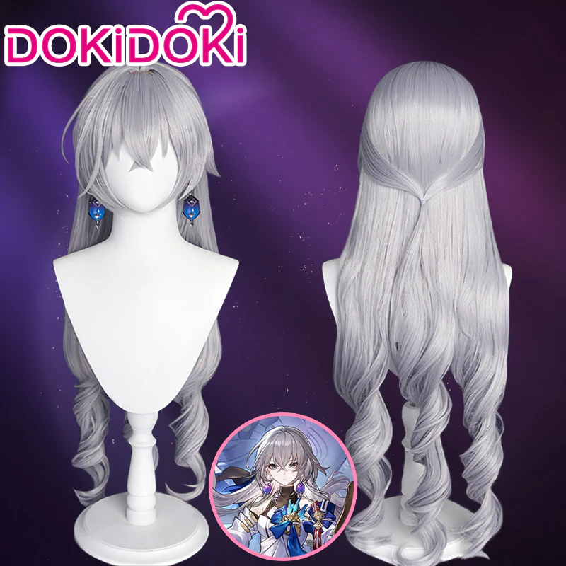 【Ready For Ship】DokiDoki Game  Honkai: Star Rail Cosplay Bronya Rand Wig Long Curly Grayish Purple - Image 2