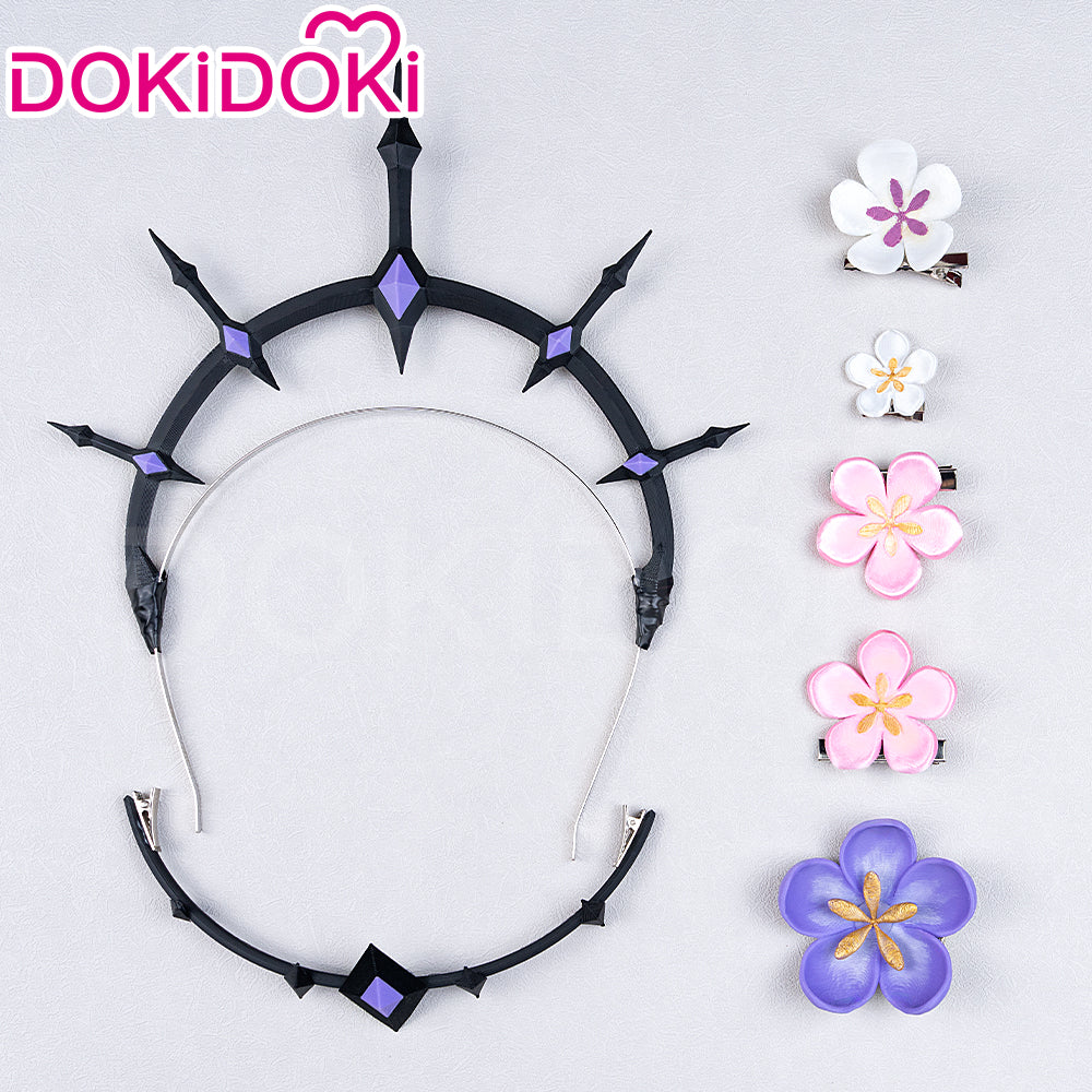 【Ready For Ship】DokiDoki Game Honkai: Star Rail Cosplay Castorice Cosplay Wig / Headwear Ears / Earrings Ear Clips Ear Accessories  Long Straight Purple Hair Twin Ponytails - Image 12