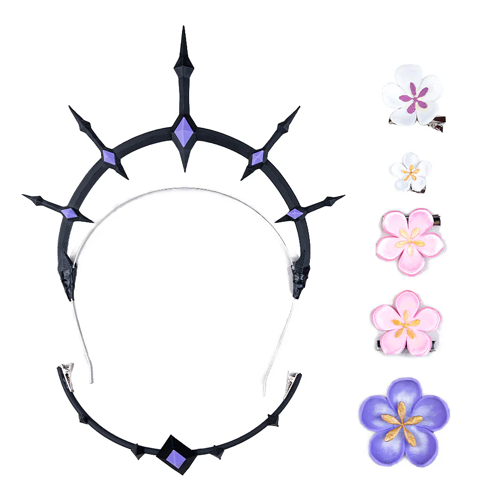 【Ready For Ship】DokiDoki Game Honkai: Star Rail Cosplay Castorice Cosplay Wig / Headwear Ears / Earrings Ear Clips Ear Accessories  Long Straight Purple Hair Twin Ponytails - Image 13
