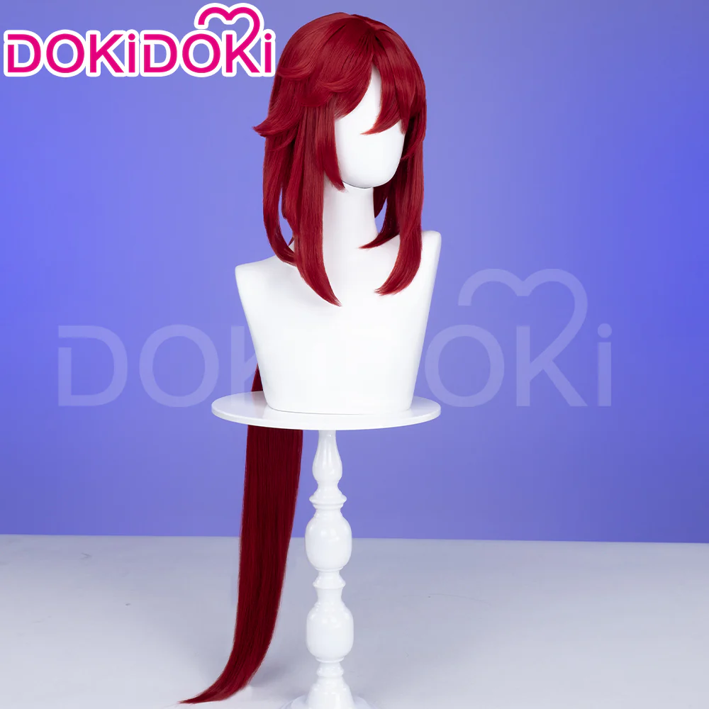 【Ready For Ship】DokiDoki Game Honkai: Star Rail Cosplay Caterina Wig Long Straight Red Hair - Image 3