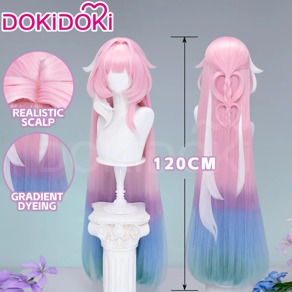 【Partially Ready For Ship】DokiDoki Game Honkai: Star Rail Cosplay Cyrene Wig Short Curly Light Dark Pink Gradient Hair / Head Accessory Set - Image 14