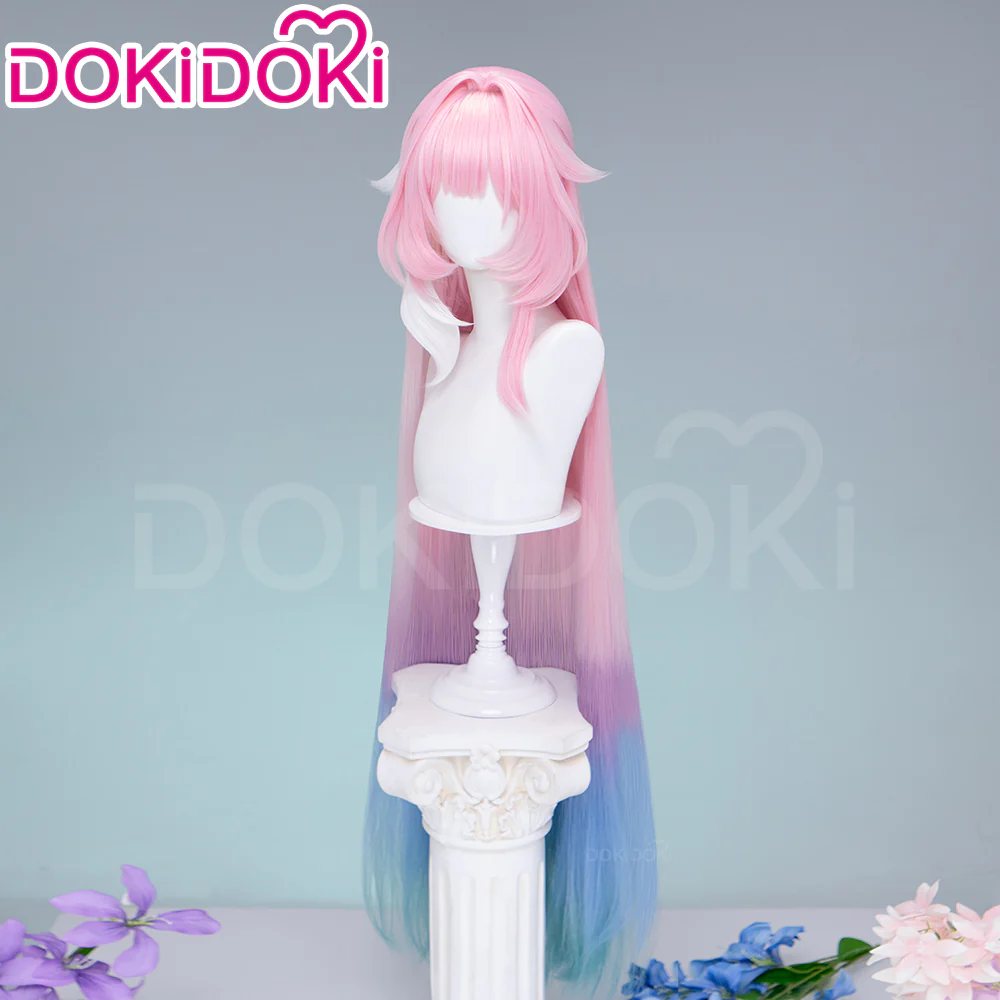 【Partially Ready For Ship】DokiDoki Game Honkai: Star Rail Cosplay Cyrene Wig Short Curly Light Dark Pink Gradient Hair / Head Accessory Set - Image 15