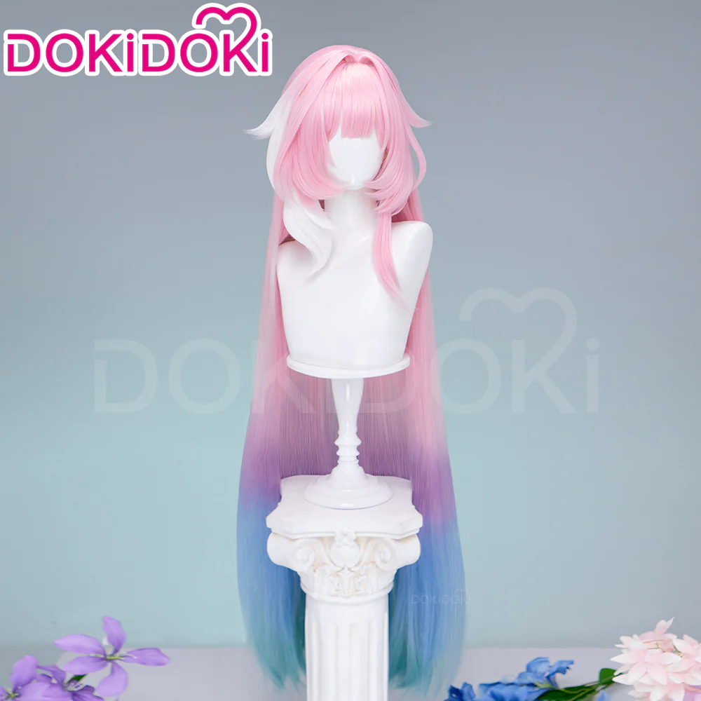 【Partially Ready For Ship】DokiDoki Game Honkai: Star Rail Cosplay Cyrene Wig Short Curly Light Dark Pink Gradient Hair / Head Accessory Set - Image 16