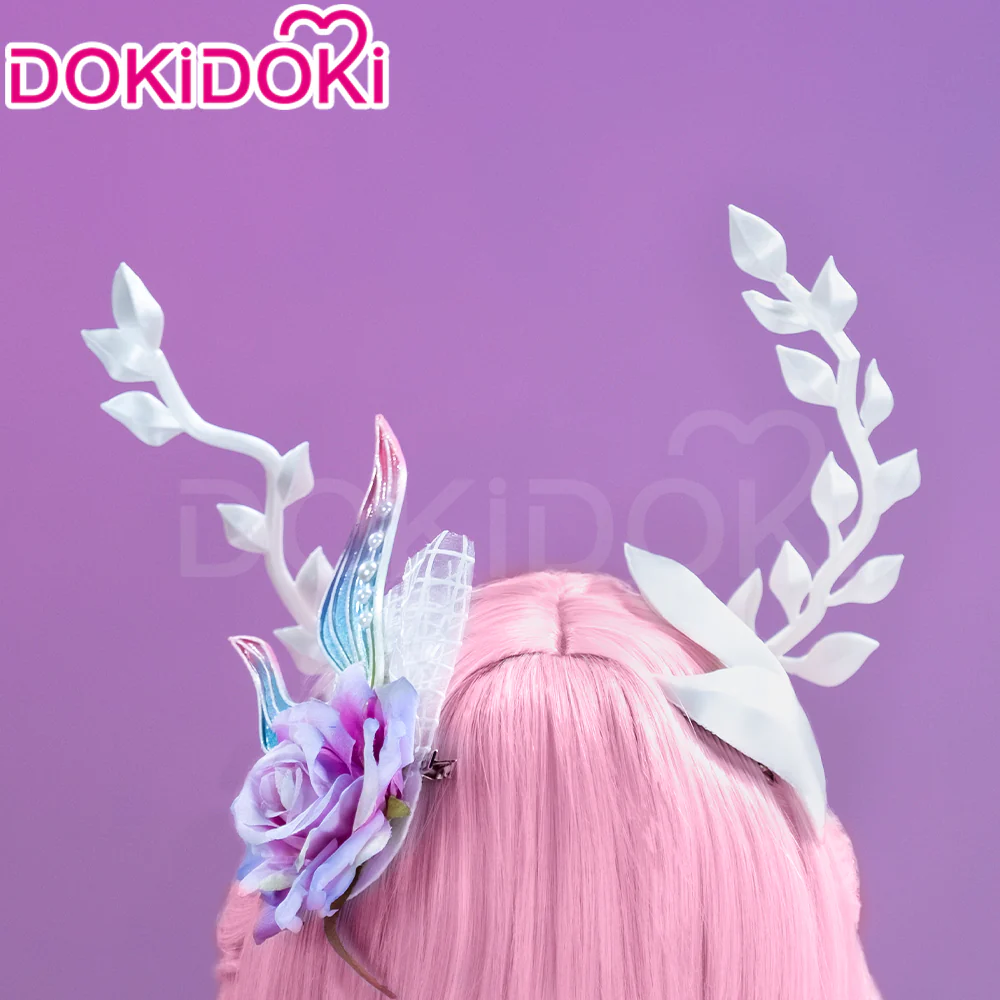 【Partially Ready For Ship】DokiDoki Game Honkai: Star Rail Cosplay Cyrene Wig Short Curly Light Dark Pink Gradient Hair / Head Accessory Set - Image 19