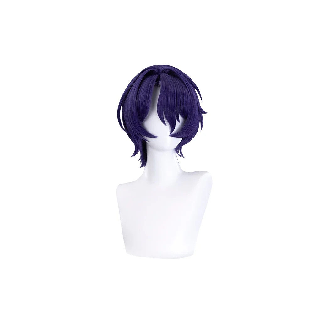 【Ready For Ship】DokiDoki Game Honkai: Star Rail Cosplay Dr. Ratio Wig / Headwear / Ring Short Straight Purple Hair - Image 5