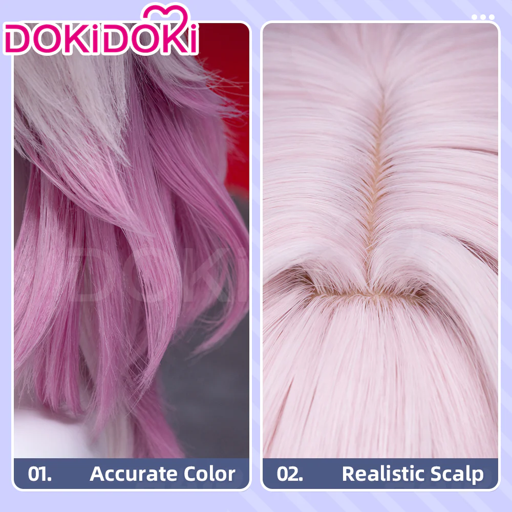 【Ready For Ship】DokiDoki Game Honkai: Star Rail Cosplay Evernight Wig Long Pink March 7th SP - Image 4
