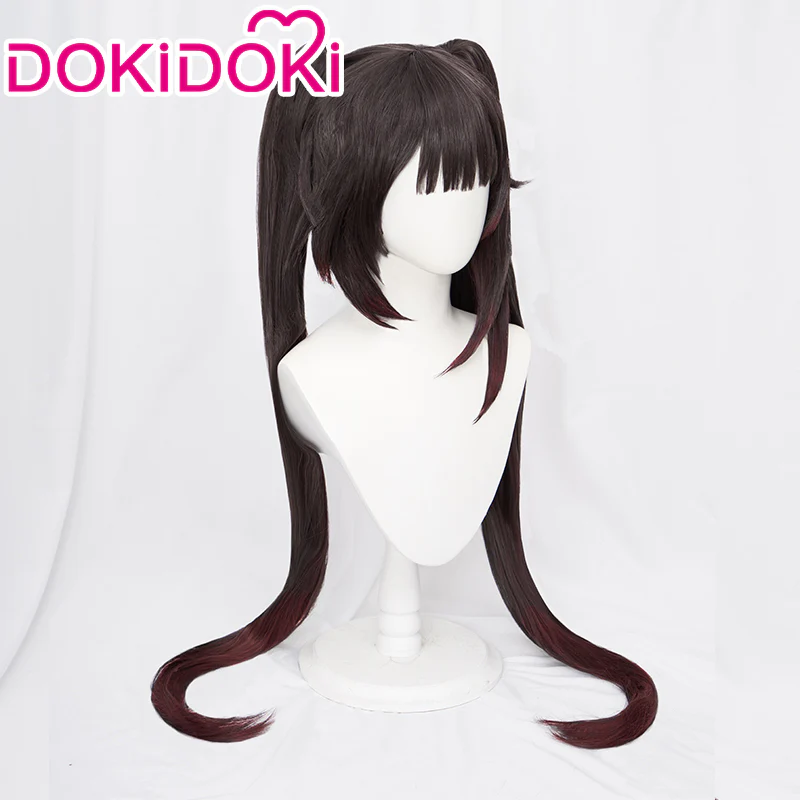 【Ready For Ship】DokiDoki Game Honkai: Star Rail Cosplay Hanabi Wig / Mask / Headwear / Tattoo Long Brown Twin Tail/ Long Straight Red Gradient Hair Cute Miss Sparkle - Image 3