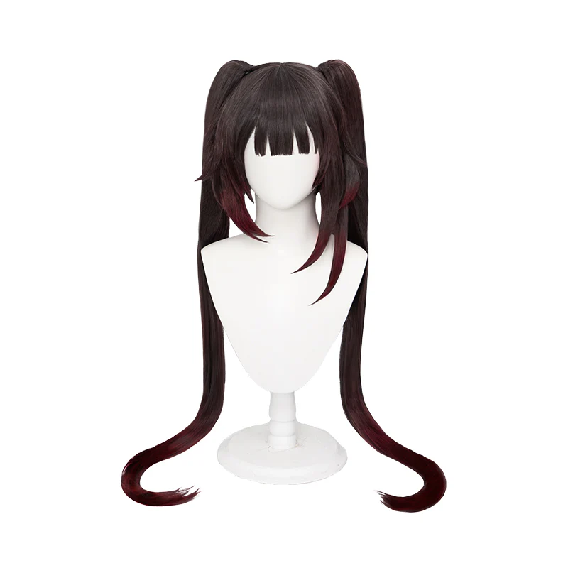 【Ready For Ship】DokiDoki Game Honkai: Star Rail Cosplay Hanabi Wig / Mask / Headwear / Tattoo Long Brown Twin Tail/ Long Straight Red Gradient Hair Cute Miss Sparkle - Image 5