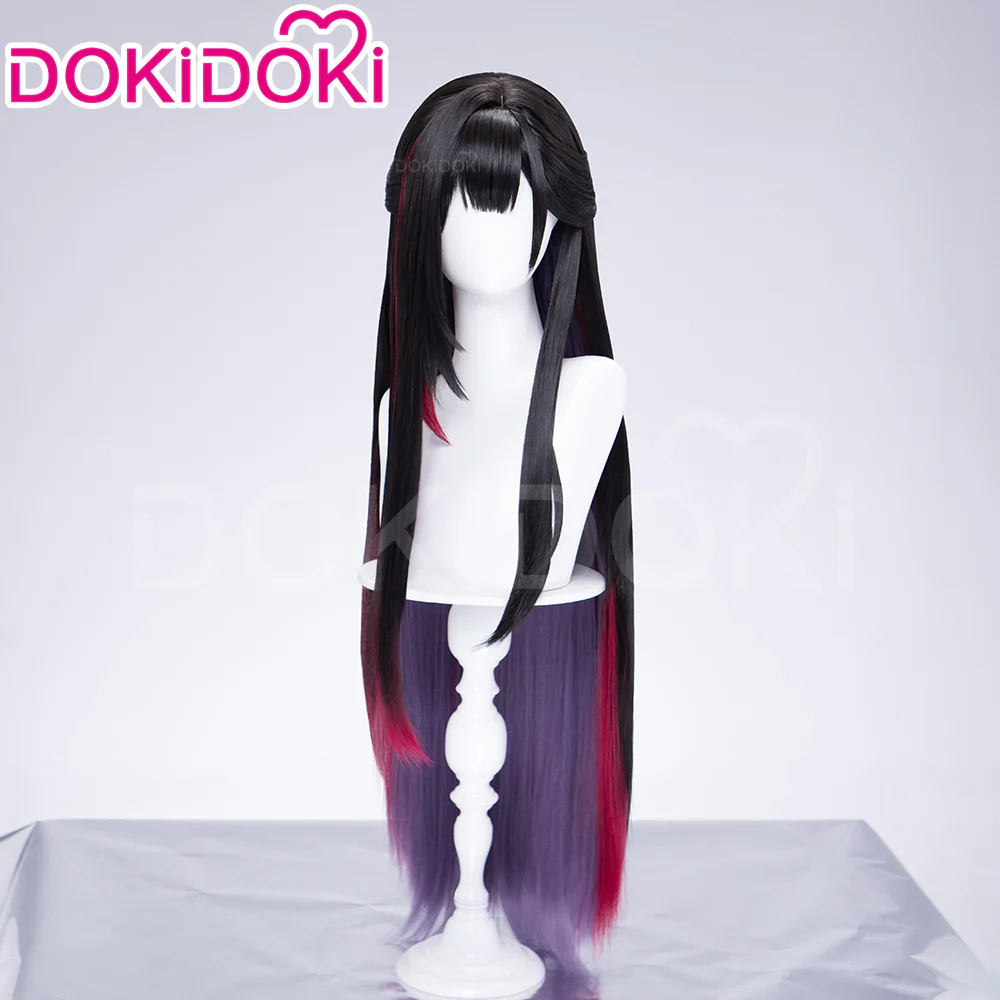 【Ready For Ship】DokiDoki Game Honkai: Star Rail Cosplay Hysilens Wig Long Black Purple Red Gradient Hair / Hair Accessory / Ear Clips Helektra - Image 2