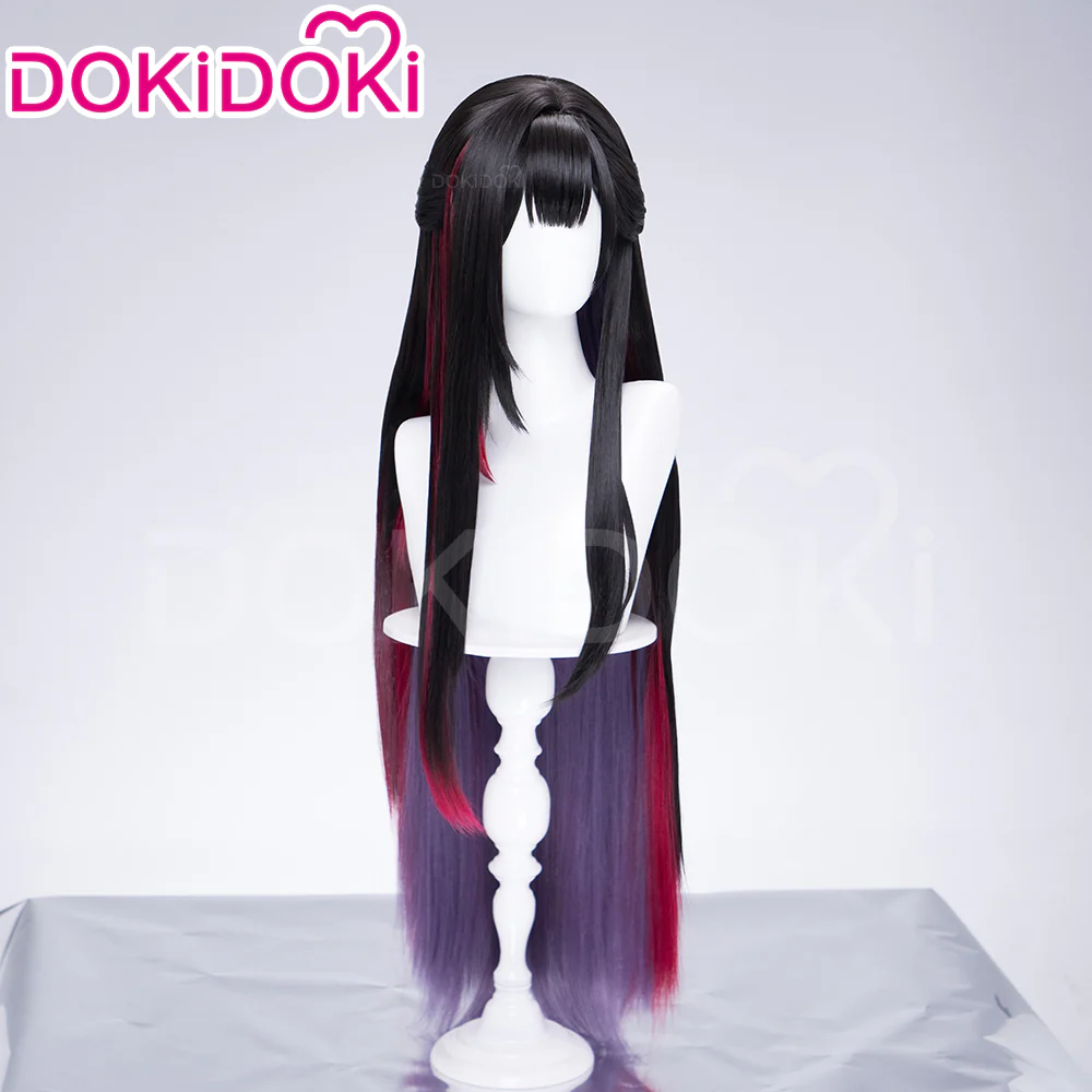 【Ready For Ship】DokiDoki Game Honkai: Star Rail Cosplay Hysilens Wig Long Black Purple Red Gradient Hair / Hair Accessory / Ear Clips Helektra - Image 3