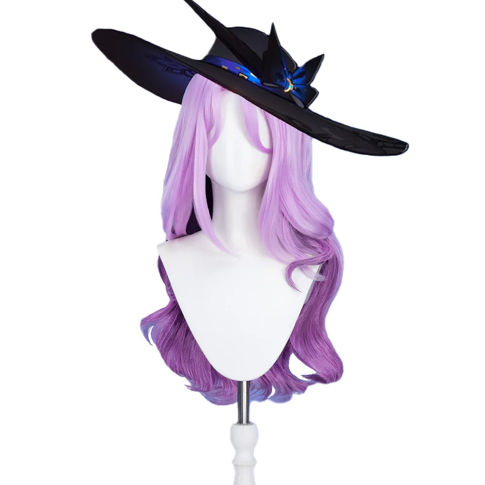 【Ready For Ship】DokiDoki Game Honkai: Star Rail Cosplay Jade Wig Long Curly Pink Purple Hair - Image 5
