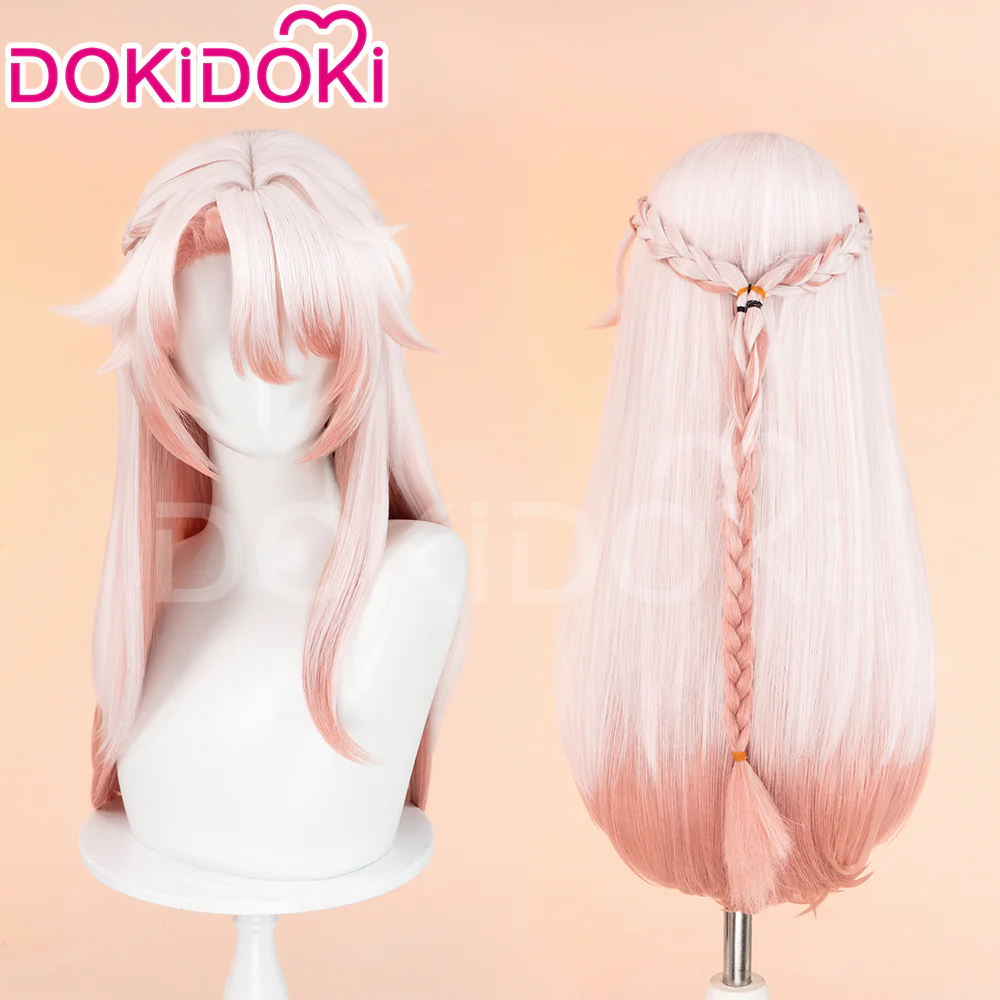 【Ready For Ship】DokiDoki Game Honkai: Star Rail Cosplay Jiaoqiu Wig Long Straight Pink Hair / Ear / Tial Jiao Qiu - Image 2