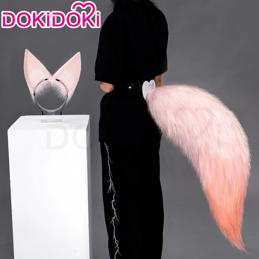 【Ready For Ship】DokiDoki Game Honkai: Star Rail Cosplay Jiaoqiu Wig Long Straight Pink Hair / Ear / Tial Jiao Qiu - Image 8