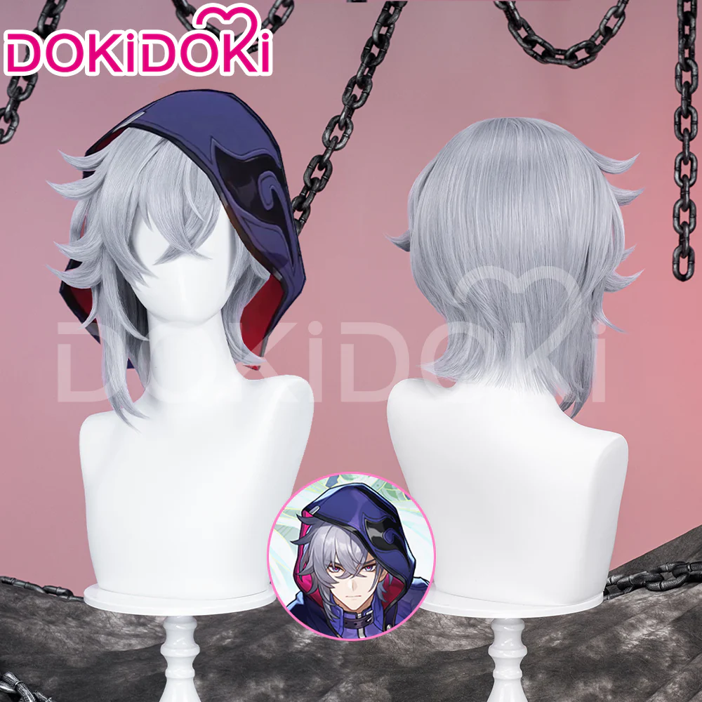 【Ready For Ship】DokiDoki Game Honkai: Star Rail Cosplay Moze Wig Short Straight Grey Hair