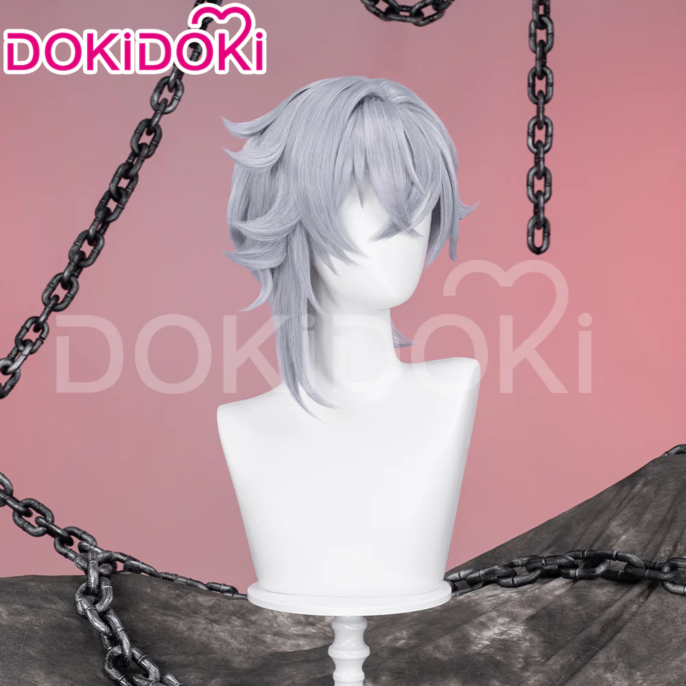【Ready For Ship】DokiDoki Game Honkai: Star Rail Cosplay Moze Wig Short Straight Grey Hair - Image 3