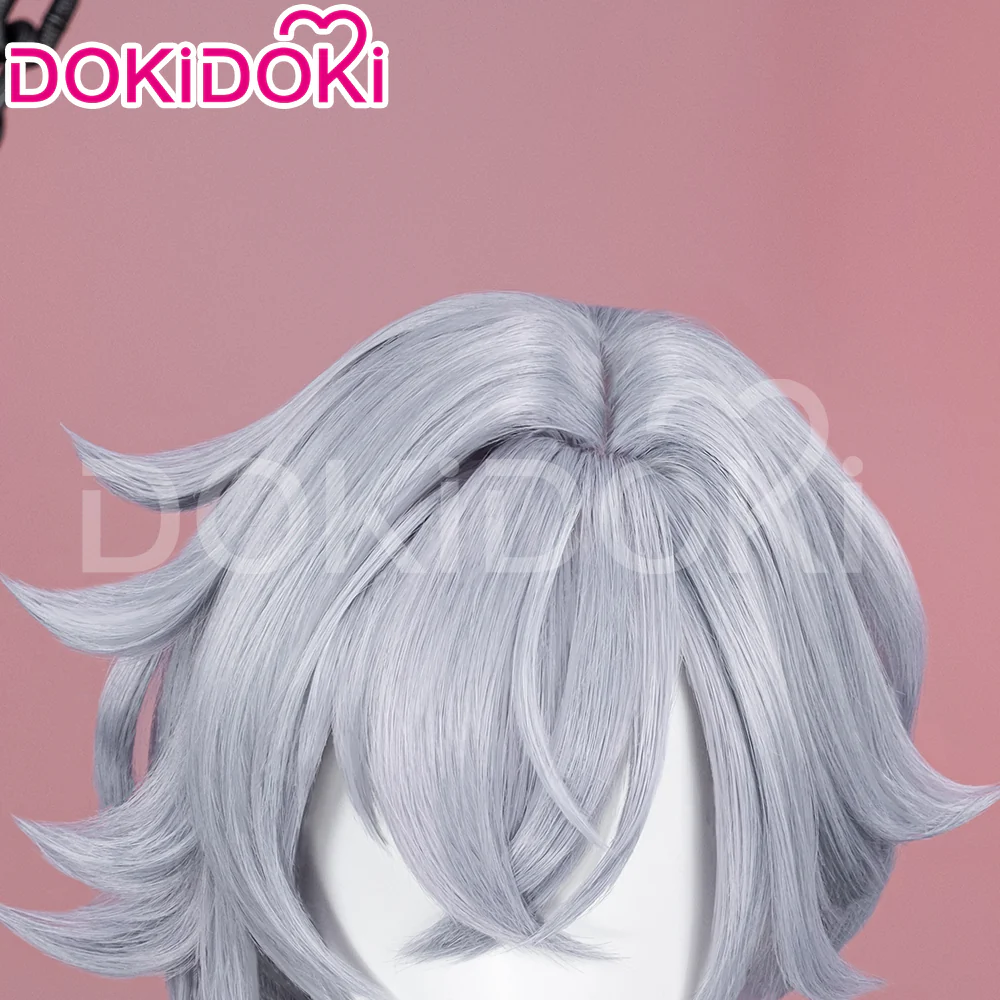 【Ready For Ship】DokiDoki Game Honkai: Star Rail Cosplay Moze Wig Short Straight Grey Hair - Image 4