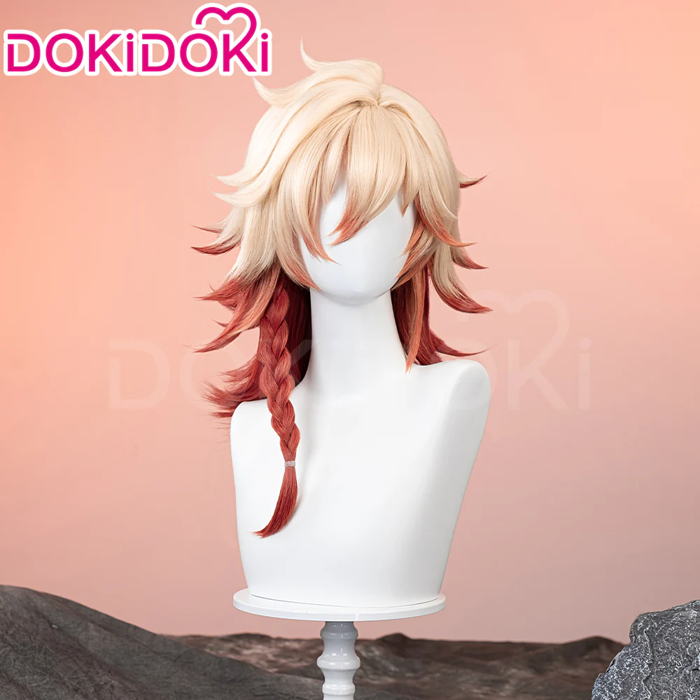【Ready For Ship】DokiDoki Game Honkai: Star Rail Cosplay Mydei Wig / Tattoo Long Curly Golden Orange Gradient Hair - Image 3