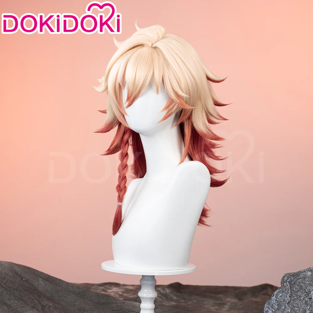 【Ready For Ship】DokiDoki Game Honkai: Star Rail Cosplay Mydei Wig / Tattoo Long Curly Golden Orange Gradient Hair - Image 4