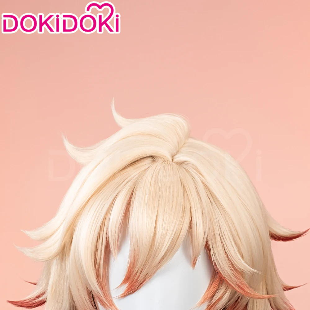 【Ready For Ship】DokiDoki Game Honkai: Star Rail Cosplay Mydei Wig / Tattoo Long Curly Golden Orange Gradient Hair - Image 5