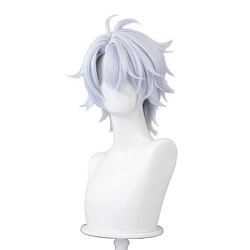 【Partially Ready For Ship】DokiDoki Game Honkai: Star Rail Cosplay Phainon Wig / Weft / Tattoo /  Ear Clips Short Straight Silver Hair Darkening - Image 12