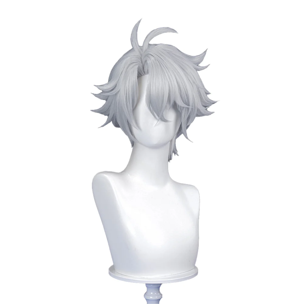 【Partially Ready For Ship】DokiDoki Game Honkai: Star Rail Cosplay Phainon Wig / Weft / Tattoo /  Ear Clips Short Straight Silver Hair Darkening - Image 7