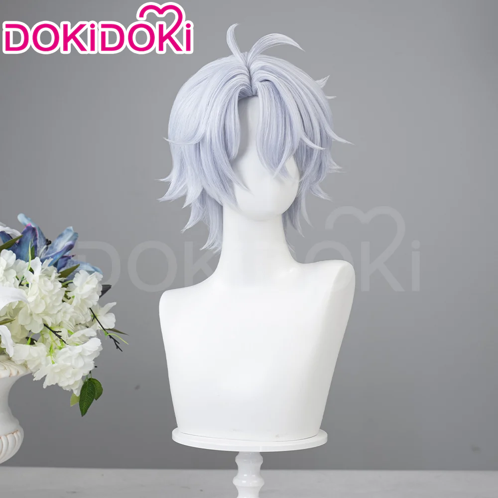 【Partially Ready For Ship】DokiDoki Game Honkai: Star Rail Cosplay Phainon Wig / Weft / Tattoo /  Ear Clips Short Straight Silver Hair Darkening - Image 9