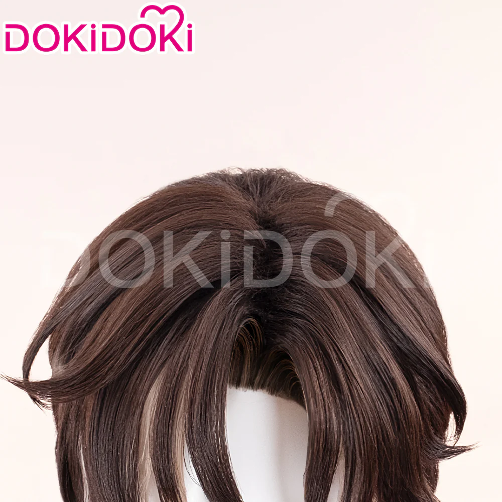 【Ready For Ship】DokiDoki Game Honkai: Star Rail Cosplay Mr. Reca Wig Short Curly Brown Hair - Image 4