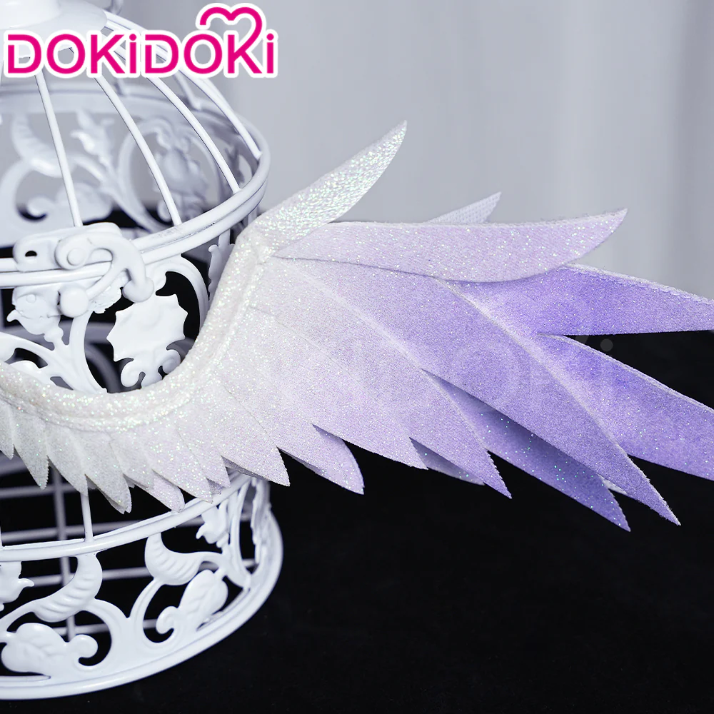 【Partially Ready For Ship】DokiDoki Game Honkai: Star Rail Cosplay Robin Wig Long Curly Blue Gradient Hair / Earring / Ear Feather Hair Clips/ Wreath Headpiece - Image 11