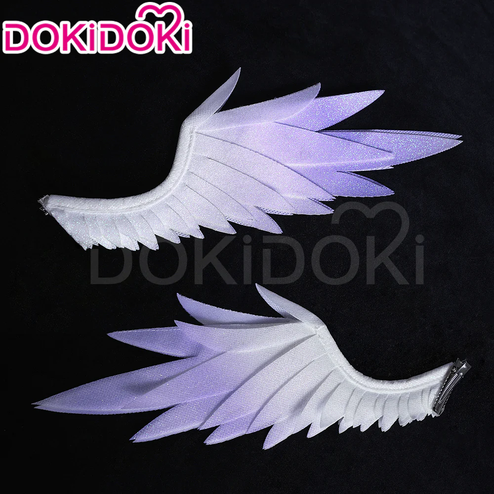 【Partially Ready For Ship】DokiDoki Game Honkai: Star Rail Cosplay Robin Wig Long Curly Blue Gradient Hair / Earring / Ear Feather Hair Clips/ Wreath Headpiece - Image 12