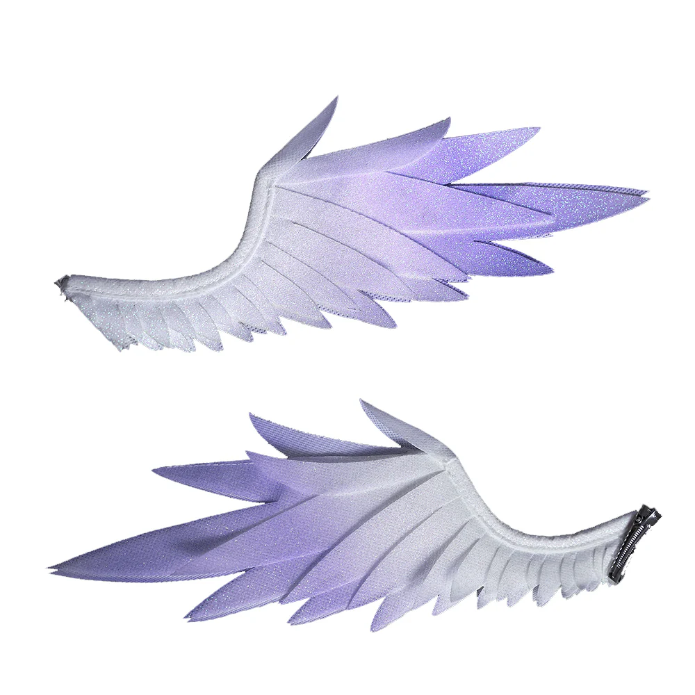 【Partially Ready For Ship】DokiDoki Game Honkai: Star Rail Cosplay Robin Wig Long Curly Blue Gradient Hair / Earring / Ear Feather Hair Clips/ Wreath Headpiece - Image 13