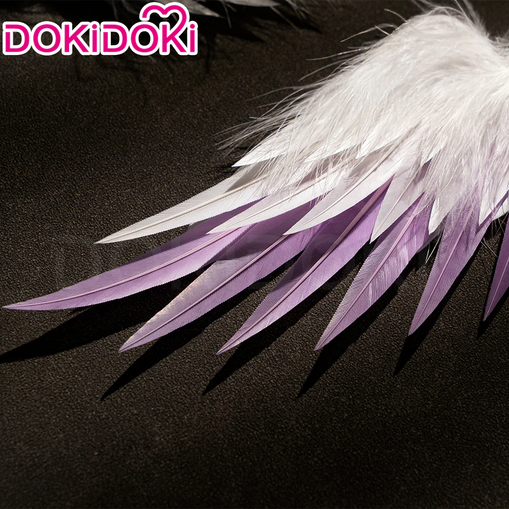 【Partially Ready For Ship】DokiDoki Game Honkai: Star Rail Cosplay Robin Wig Long Curly Blue Gradient Hair / Earring / Ear Feather Hair Clips/ Wreath Headpiece - Image 15