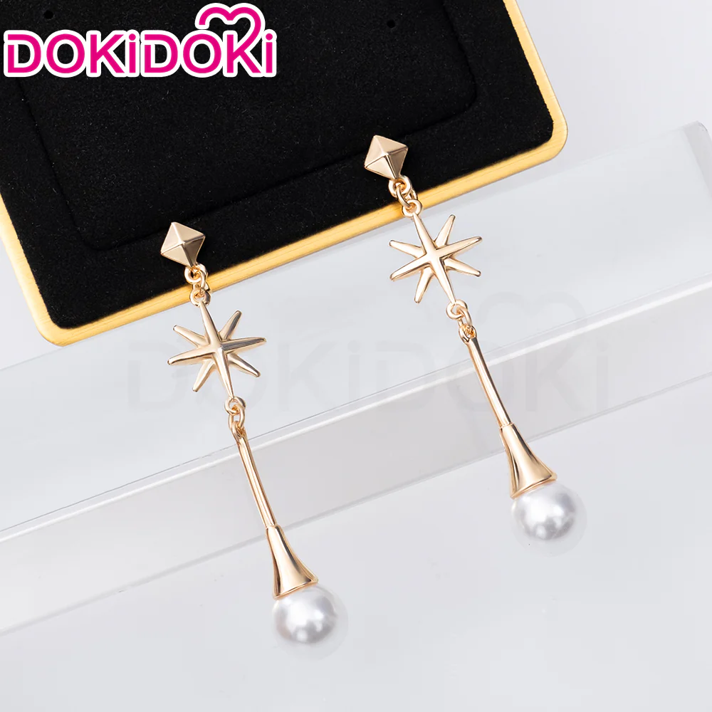 【Partially Ready For Ship】DokiDoki Game Honkai: Star Rail Cosplay Robin Wig Long Curly Blue Gradient Hair / Earring / Ear Feather Hair Clips/ Wreath Headpiece - Image 6