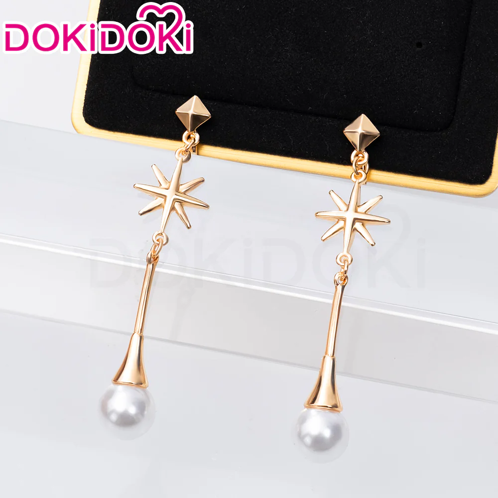 【Partially Ready For Ship】DokiDoki Game Honkai: Star Rail Cosplay Robin Wig Long Curly Blue Gradient Hair / Earring / Ear Feather Hair Clips/ Wreath Headpiece - Image 7