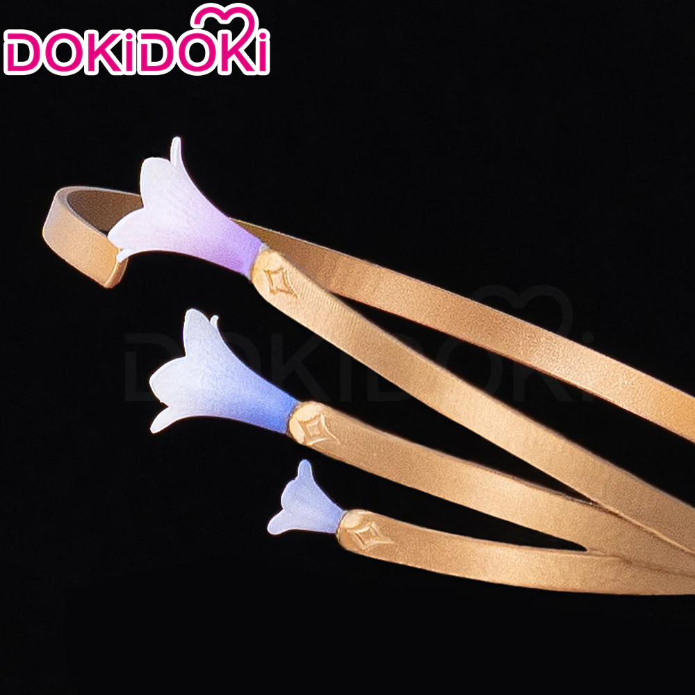 【Partially Ready For Ship】DokiDoki Game Honkai: Star Rail Cosplay Robin Wig Long Curly Blue Gradient Hair / Earring / Ear Feather Hair Clips/ Wreath Headpiece - Image 9